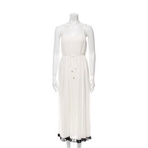 Zimmermann square neckline white black maxi dress